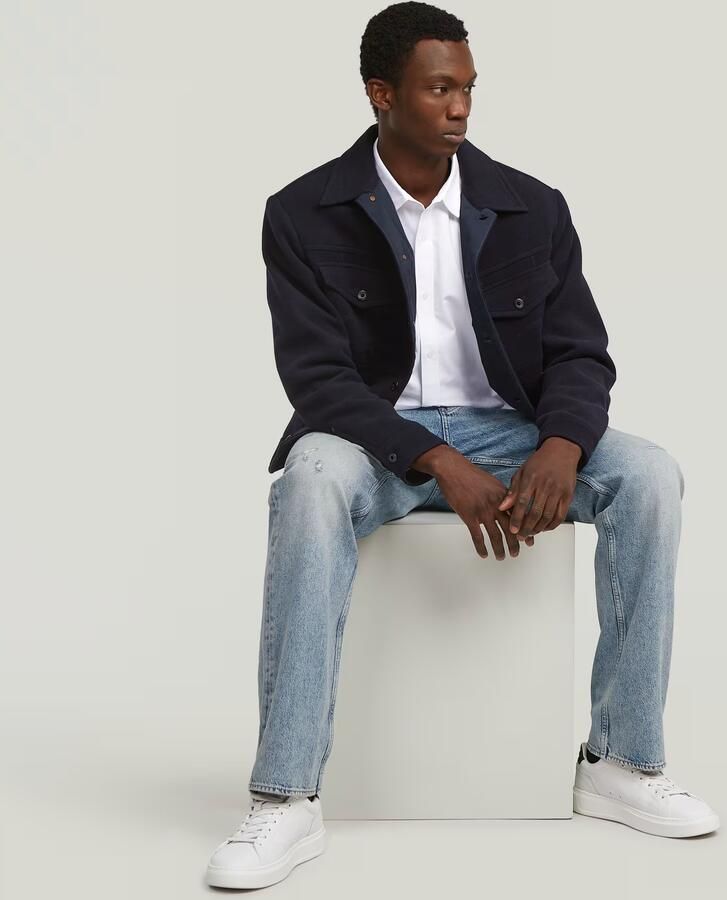 G-Star RAW Wool Trucker Jack Donkerblauw Heren - Foto 3