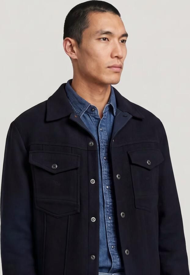 G-Star RAW Wool Trucker Jack Donkerblauw Heren - Foto 6