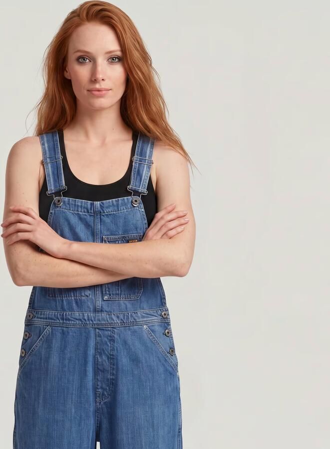 G-Star RAW Workwear Bib Tuinbroek Midden blauw Dames - Foto 6