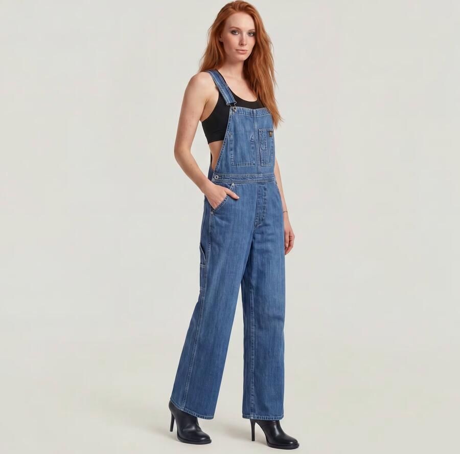 G-Star RAW Workwear Bib Tuinbroek Midden blauw Dames - Foto 4