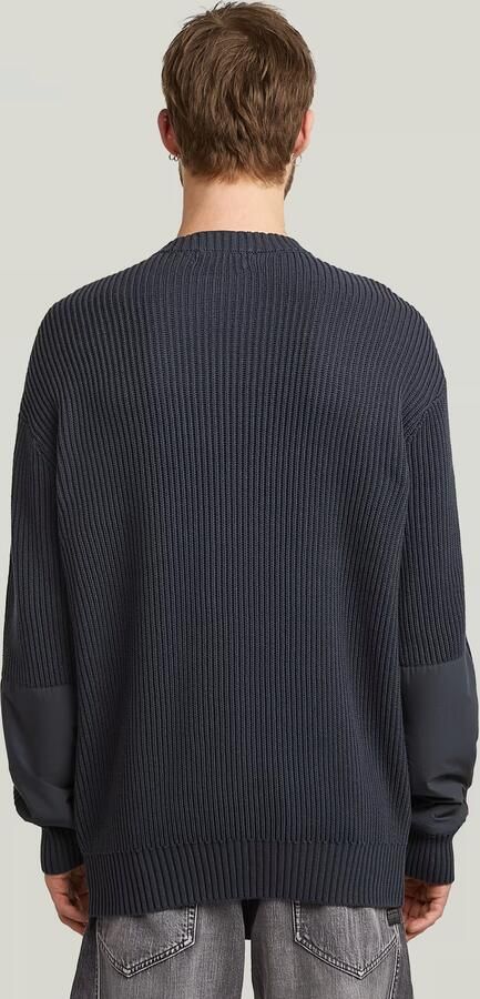 G-Star RAW Woven Mix Gebreide Trui Donkerblauw Heren - Foto 6
