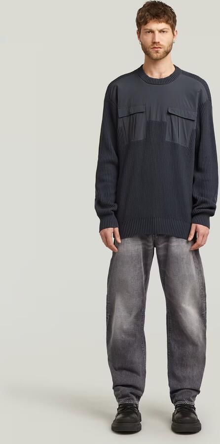 G-Star RAW Woven Mix Gebreide Trui Donkerblauw Heren - Foto 5