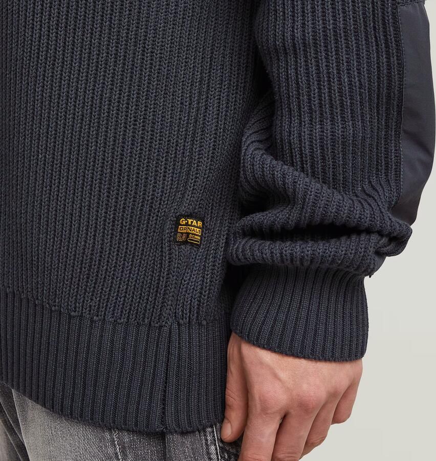 G-Star RAW Woven Mix Gebreide Trui Donkerblauw Heren - Foto 2