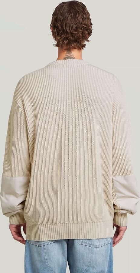 G-Star RAW Woven Mix Gebreide Trui Wit Heren - Foto 4