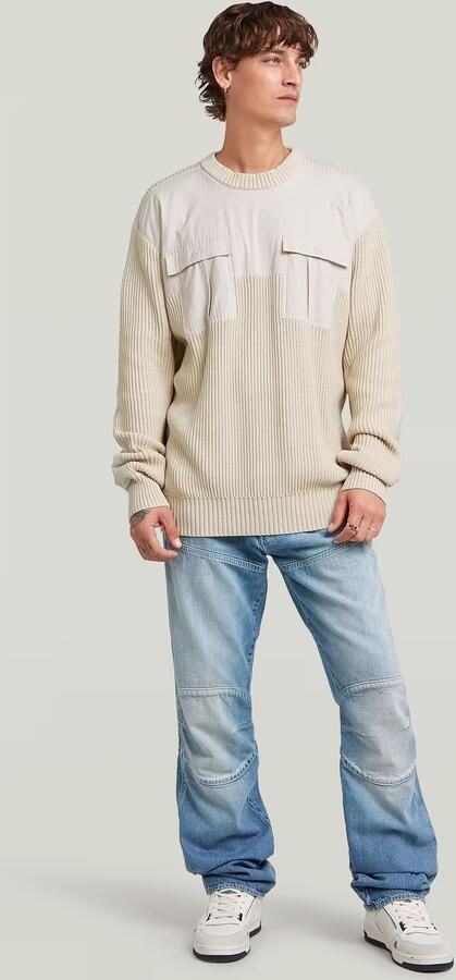 G-Star RAW Woven Mix Gebreide Trui Wit Heren - Foto 5