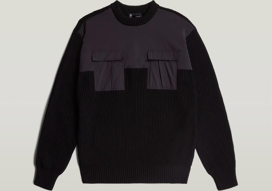 G-Star RAW Woven Mix Gebreide Trui Zwart Heren - Foto 3