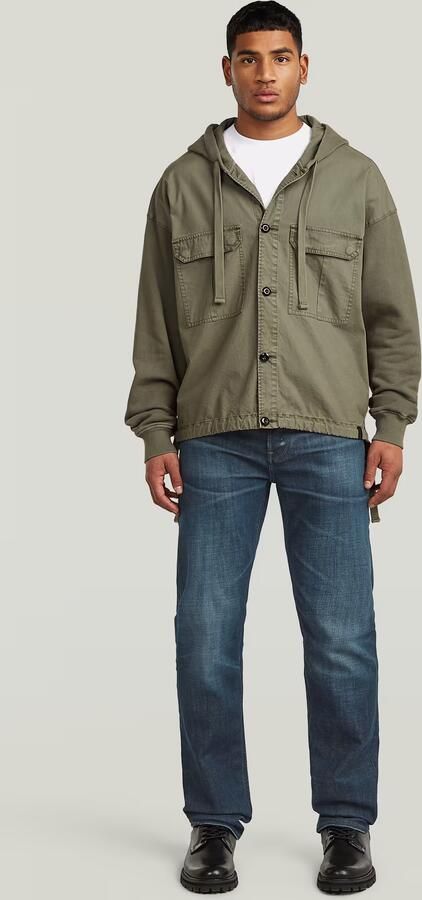 G-Star RAW Woven Mix Loose Hoodie Overshirt Groen Heren - Foto 7