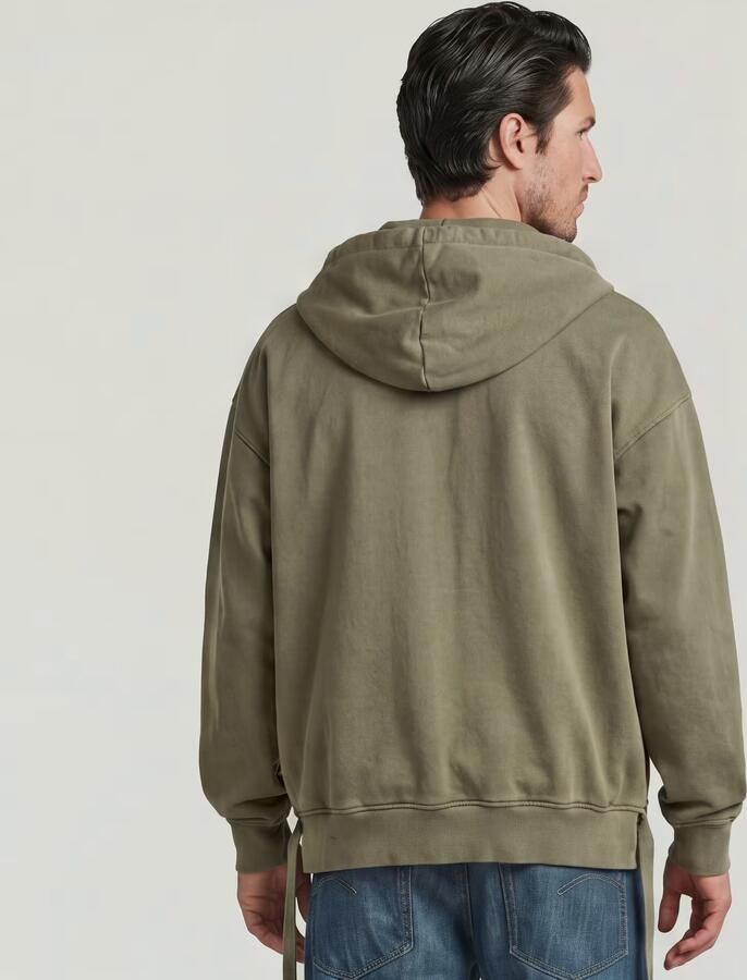 G-Star RAW Woven Mix Loose Hoodie Overshirt Groen Heren - Foto 4