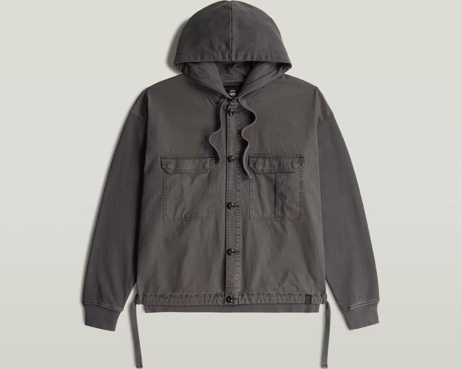 G-Star RAW Woven Mix Loose Hoodie Overshirt Zwart Heren - Foto 3