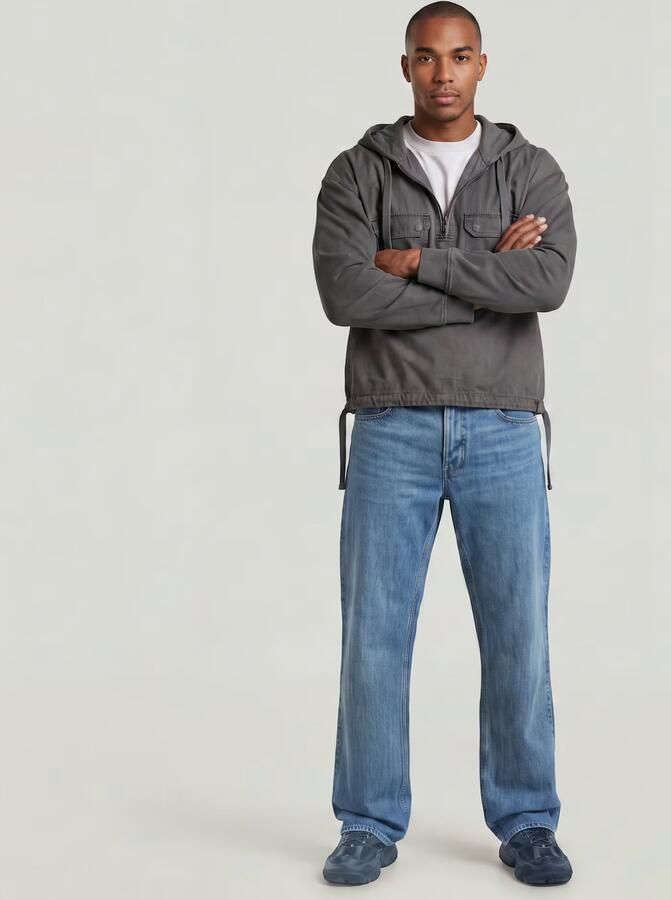 G-Star RAW Woven Mix Loose Hoodie Overshirt Zwart Heren - Foto 5