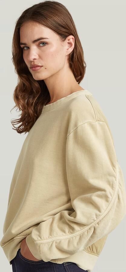 G-Star RAW Woven Mix Relaxed Sweater Beige Dames - Foto 8