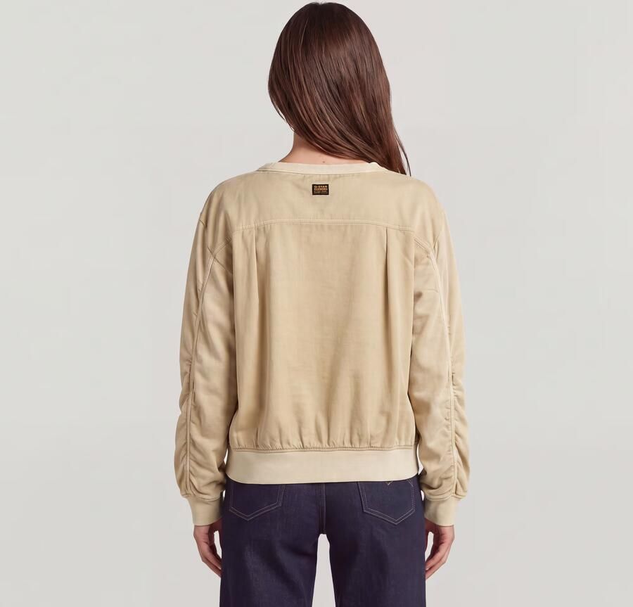 G-Star RAW Woven Mix Relaxed Sweater Beige Dames - Foto 3