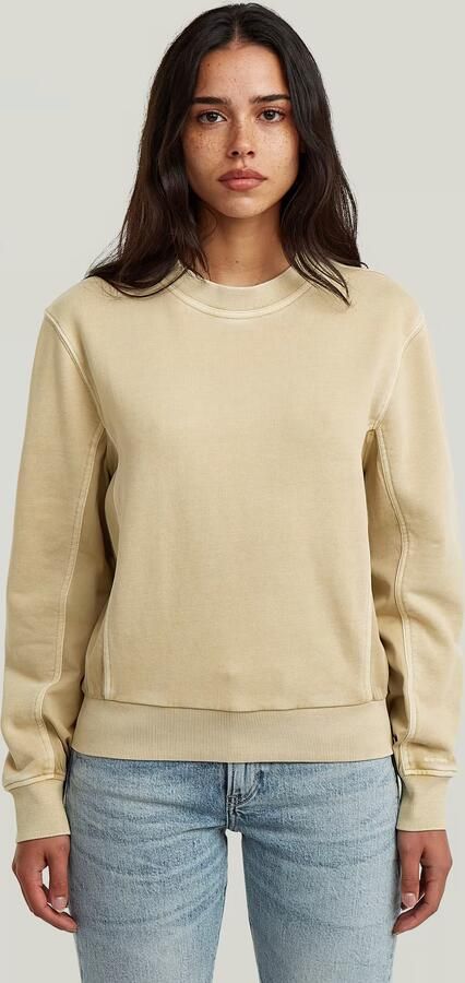 G-Star RAW Woven Mix Sweater Beige Dames