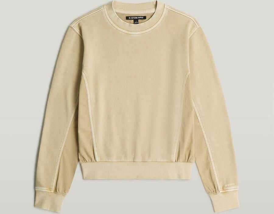 G-Star RAW Woven Mix Sweater Beige Dames - Foto 4
