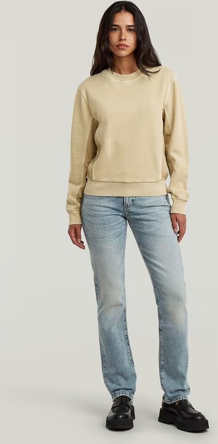 G-Star RAW Woven Mix Sweater Beige Dames - Foto 5