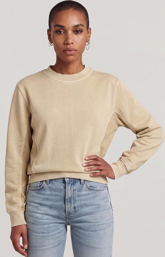 G-Star RAW Woven Mix Sweater Beige Dames - Foto 4