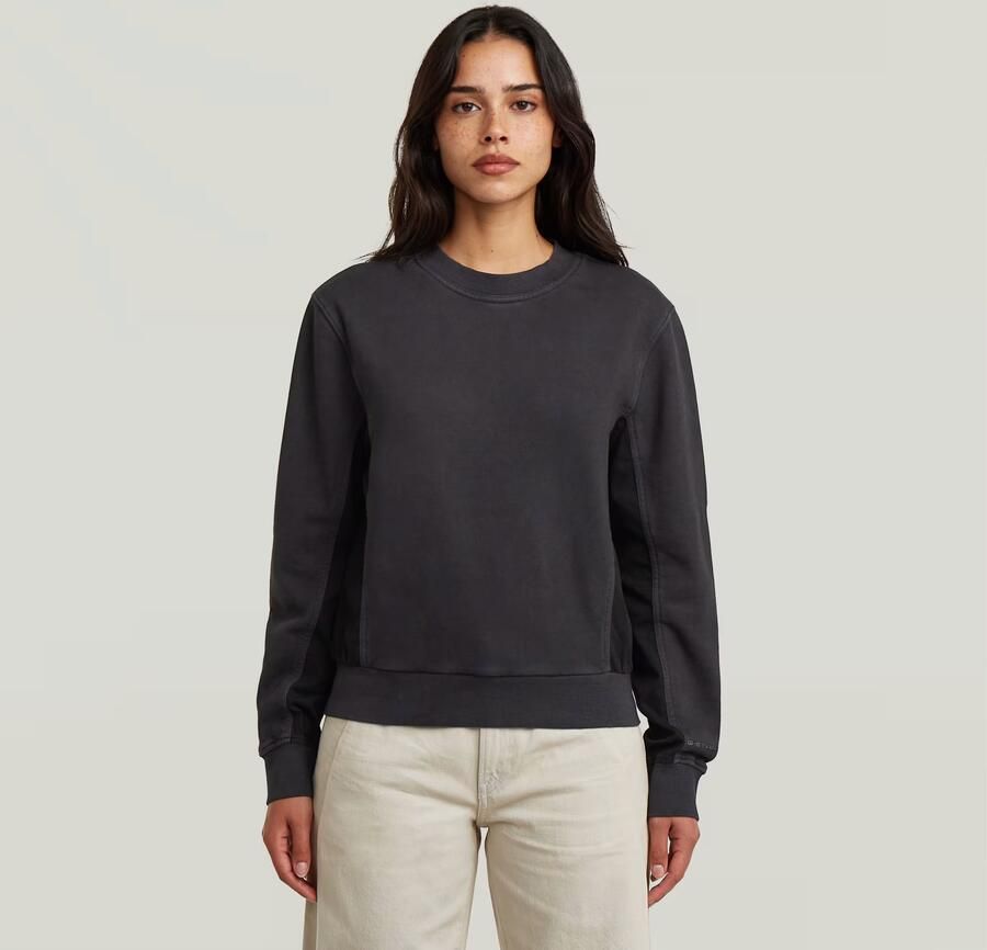 G-Star RAW Woven Mix Sweater Zwart Dames