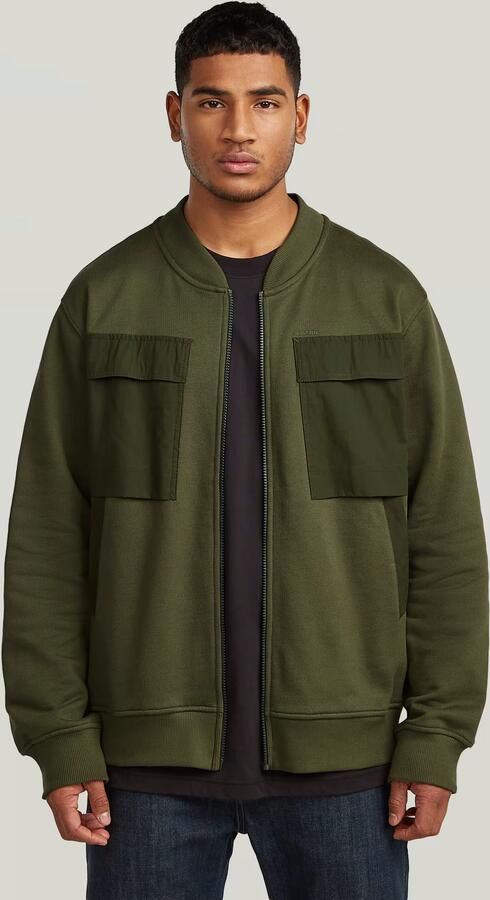 G-Star RAW Woven Mix Sweaterjack Groen Heren