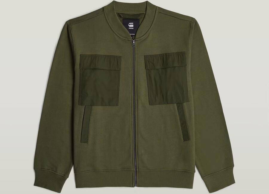 G-Star RAW Woven Mix Sweaterjack Groen Heren - Foto 4
