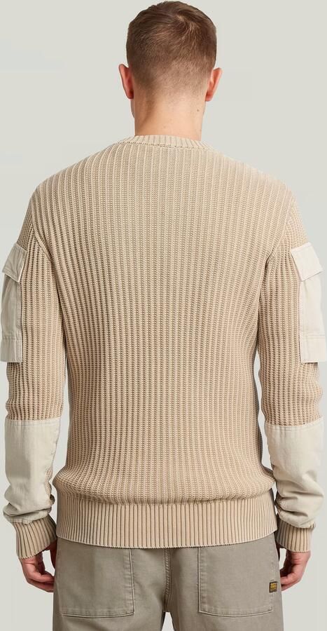 G-Star RAW Woven Mix Washed Gebreide Trui Beige Heren - Foto 5