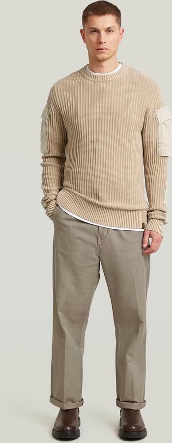 G-Star RAW Woven Mix Washed Gebreide Trui Beige Heren - Foto 6
