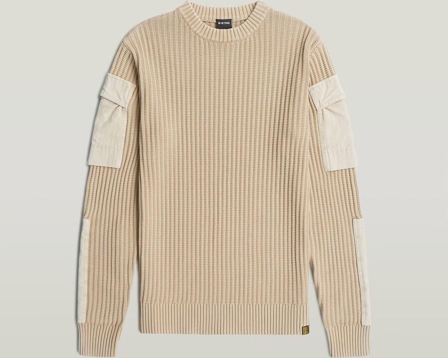 G-Star RAW Woven Mix Washed Gebreide Trui Beige Heren - Foto 4