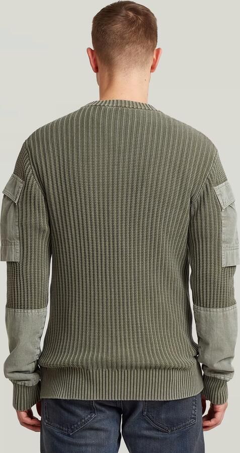 G-Star RAW Woven Mix Washed Gebreide Trui Groen Heren - Foto 5