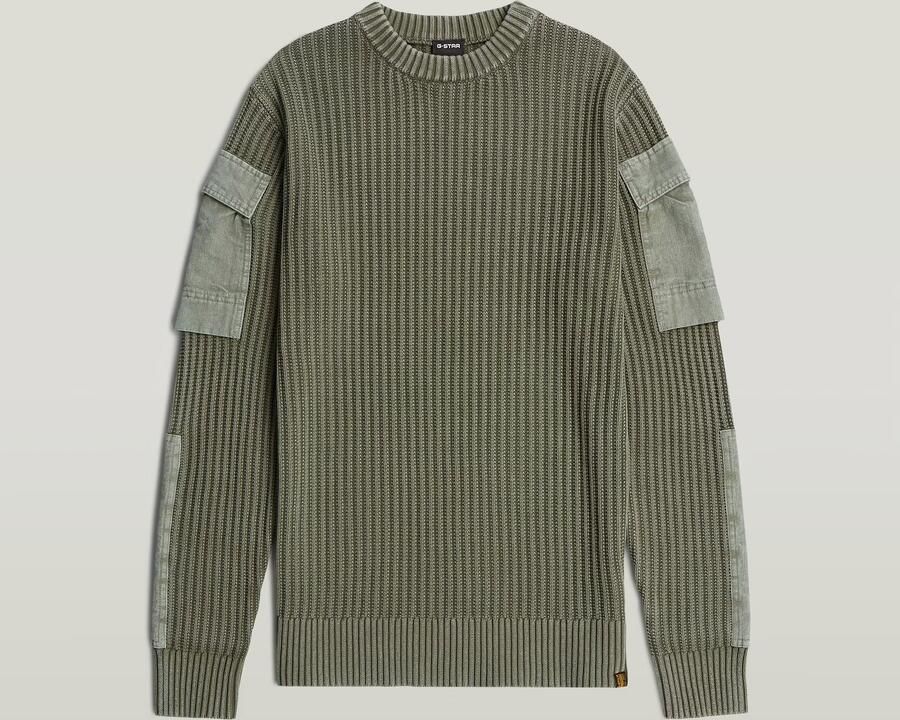 G-Star RAW Woven Mix Washed Gebreide Trui Groen Heren - Foto 4