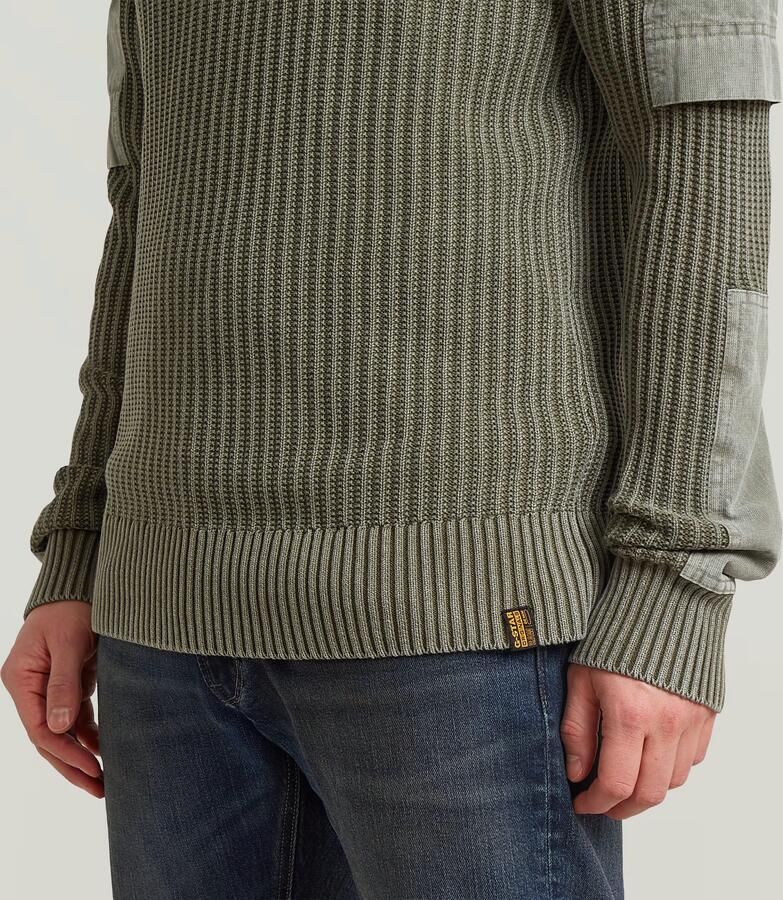 G-Star RAW Woven Mix Washed Gebreide Trui Groen Heren - Foto 3