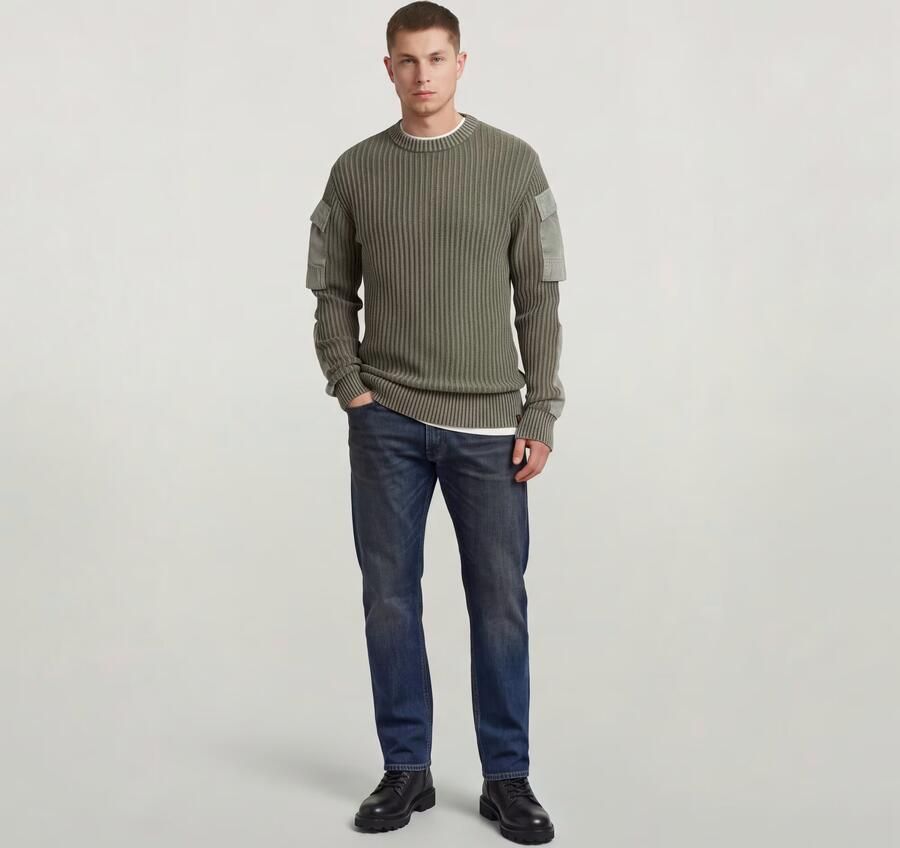 G-Star RAW Woven Mix Washed Gebreide Trui Groen Heren - Foto 5