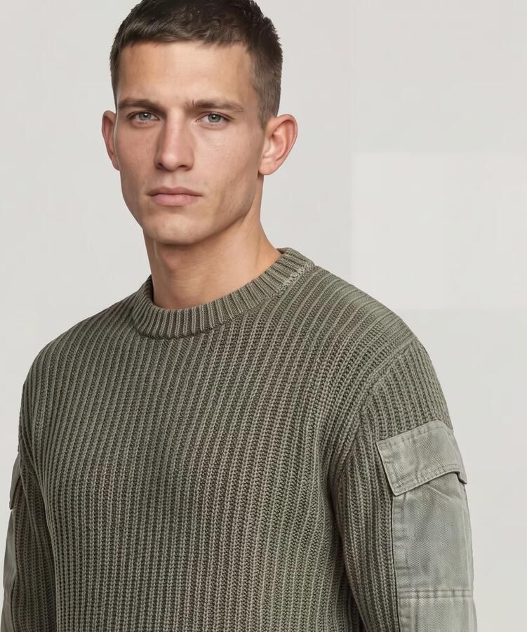 G-Star RAW Woven Mix Washed Gebreide Trui Groen Heren - Foto 6