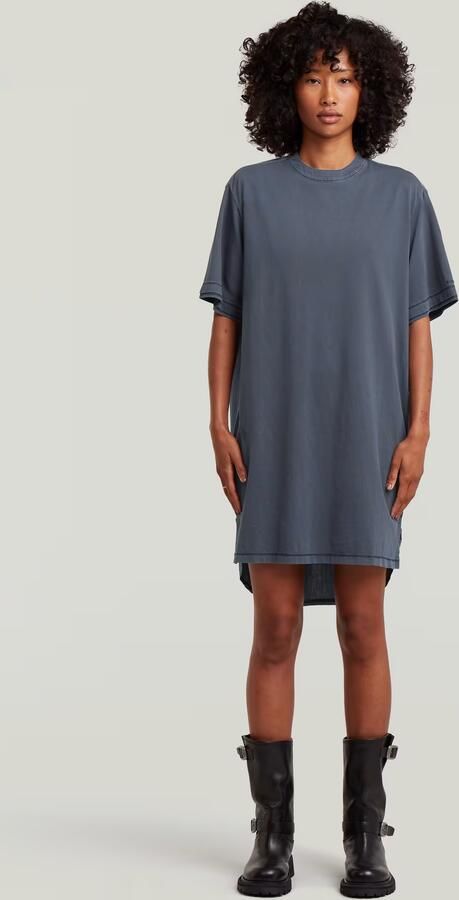 G-Star RAW Woven Mix Washed Jersey Jurk Donkerblauw Dames - Foto 6