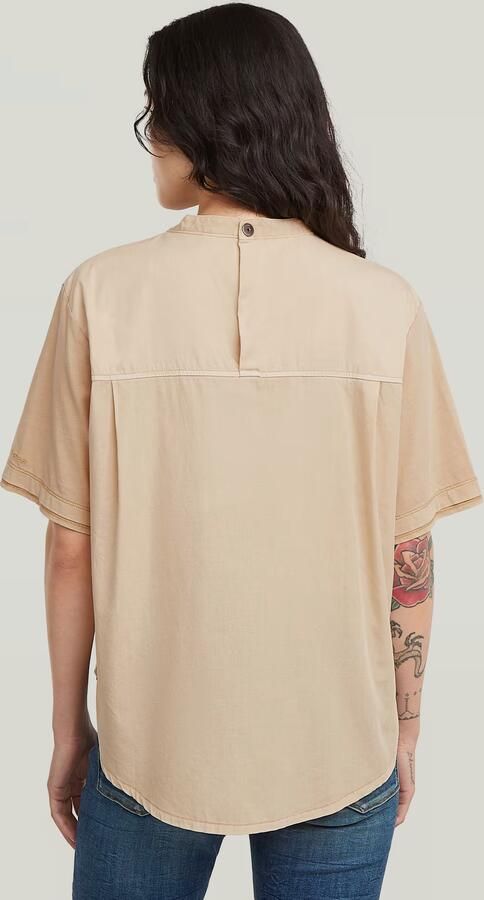 G-Star RAW Woven Mix Washed Relaxed T-Shirt Beige Dames - Foto 6