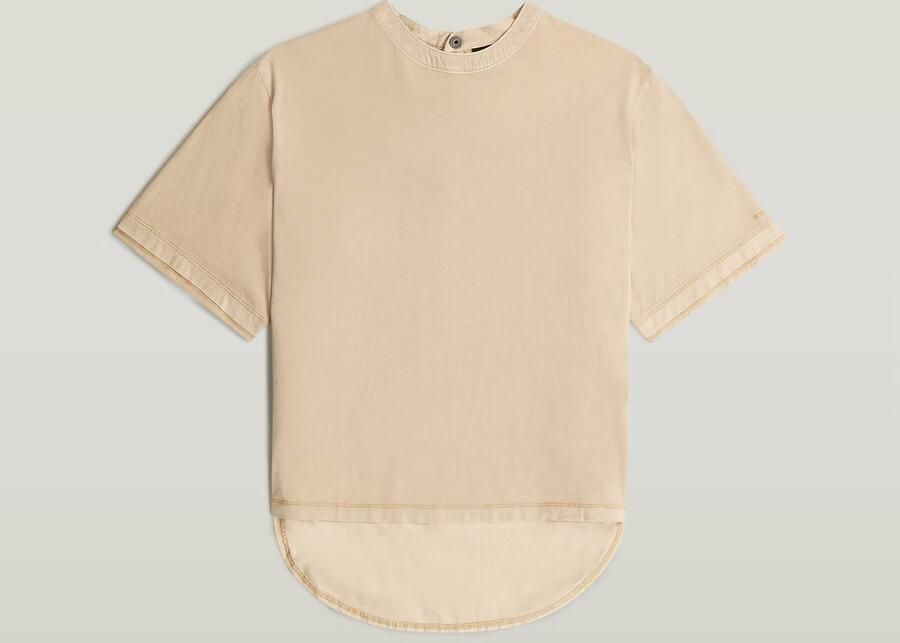 G-Star RAW Woven Mix Washed Relaxed T-Shirt Beige Dames - Foto 4
