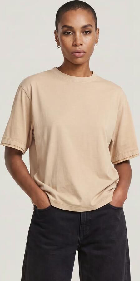 G-Star RAW Woven Mix Washed Relaxed T-Shirt Beige Dames - Foto 5