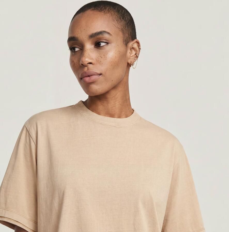 G-Star RAW Woven Mix Washed Relaxed T-Shirt Beige Dames - Foto 3