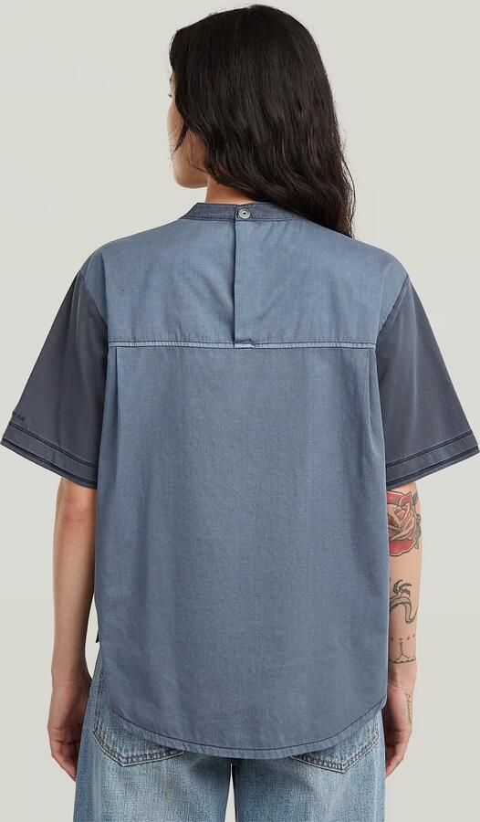 G-Star RAW Woven Mix Washed Relaxed T-Shirt Donkerblauw Dames - Foto 5