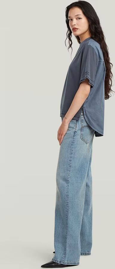G-Star RAW Woven Mix Washed Relaxed T-Shirt Donkerblauw Dames - Foto 7