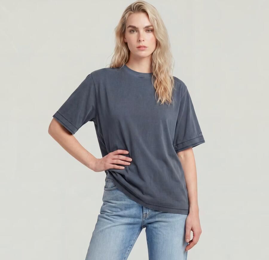 G-Star RAW Woven Mix Washed Relaxed T-Shirt Donkerblauw Dames - Foto 3