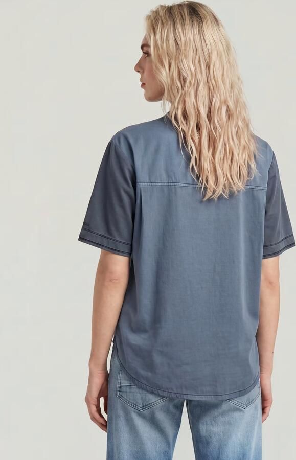 G-Star RAW Woven Mix Washed Relaxed T-Shirt Donkerblauw Dames - Foto 4