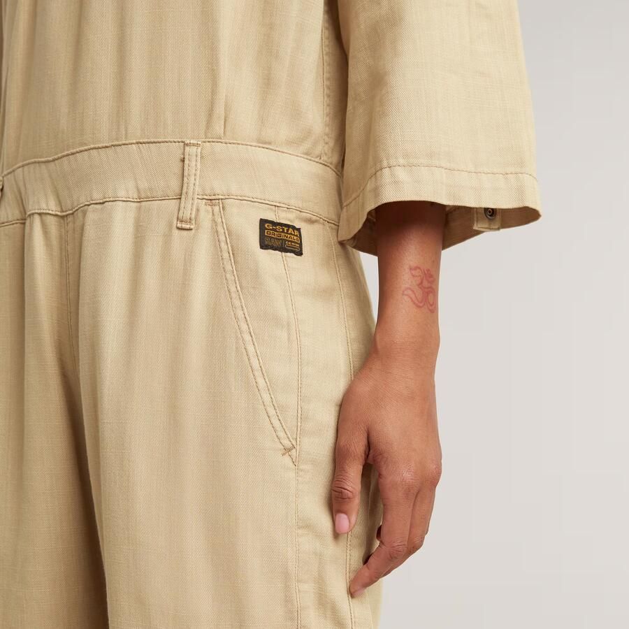 G-Star RAW Wrap Jumpsuit Beige Dames - Foto 2