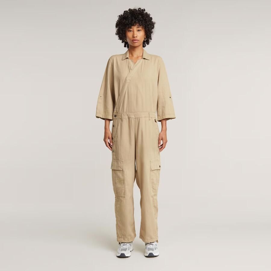 G-Star RAW Wrap Jumpsuit Beige Dames