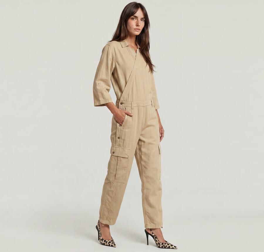 G-Star RAW Wrap Jumpsuit Beige Dames - Foto 5