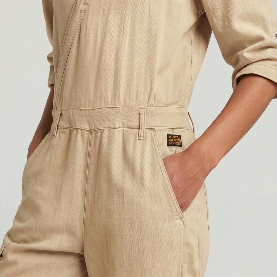 G-Star RAW Wrap Jumpsuit Beige Dames - Foto 3