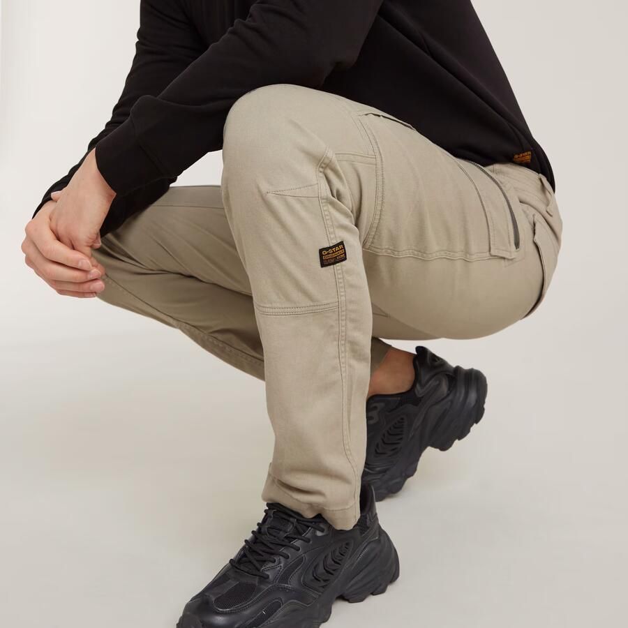 G-Star RAW Zip Cargobroek 3D Tapered Beige Heren