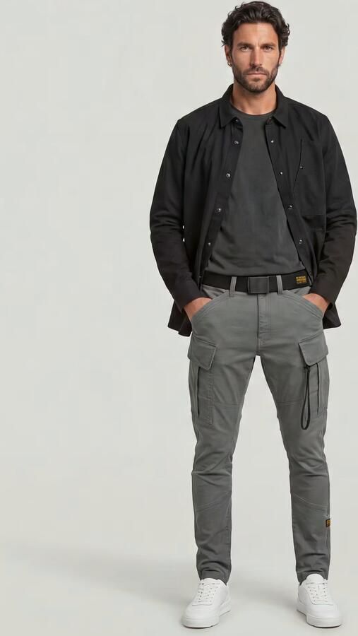 G-Star RAW Zip Pocket 3D Skinny Cargobroek Grijs Heren - Foto 7