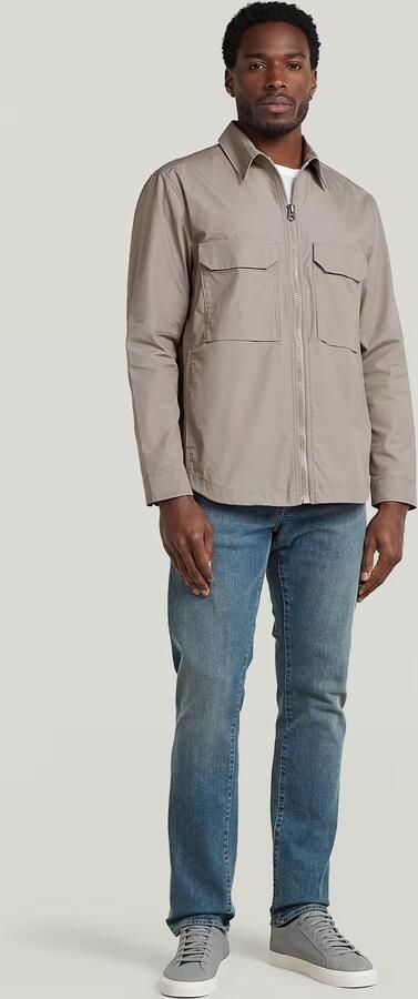G-Star RAW Zip Regular Overshirt Beige Heren - Foto 7