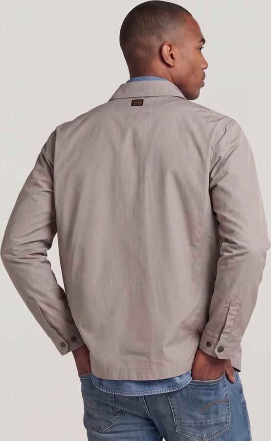 G-Star RAW Zip Regular Overshirt Beige Heren - Foto 5