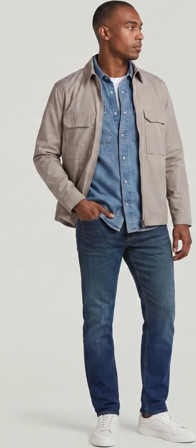 G-Star RAW Zip Regular Overshirt Beige Heren - Foto 6