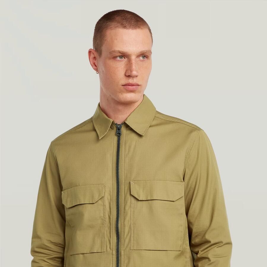 G-Star RAW Zip Regular Overshirt Groen Heren